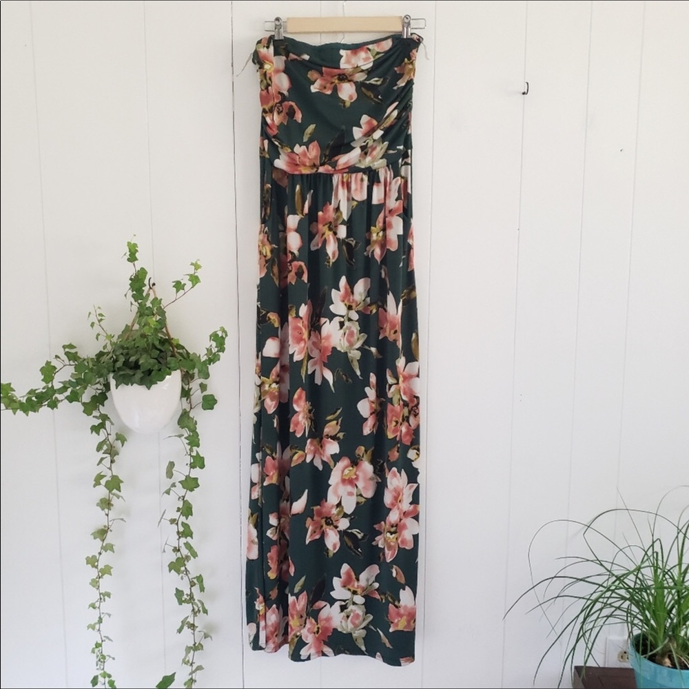 Vanilla Bay Green Floral Sleeveless Maxi Dress